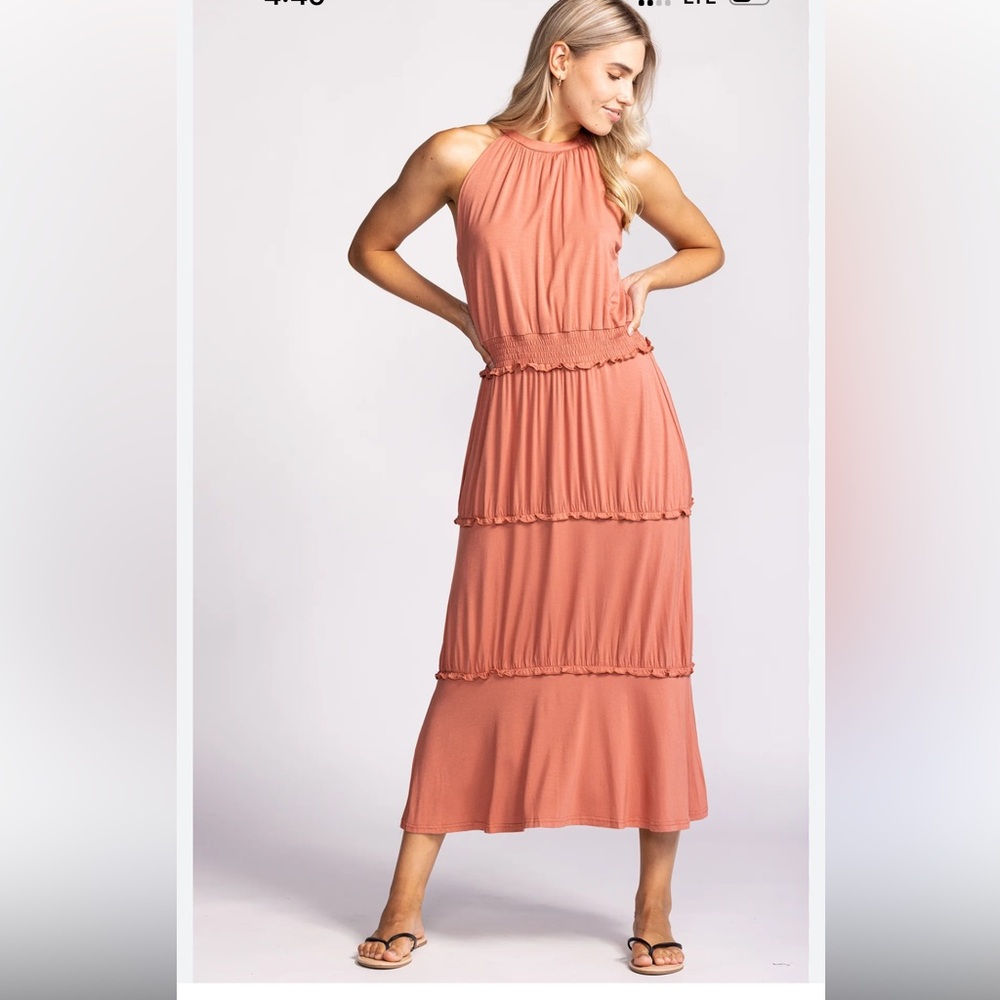 NWOT- Pink Martini Terracotta Maxi Dress